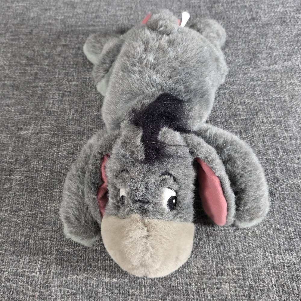 Disney Store Eeyore Plush Winnie the Pooh Grey Donkey Detachable Tail 14 Inch